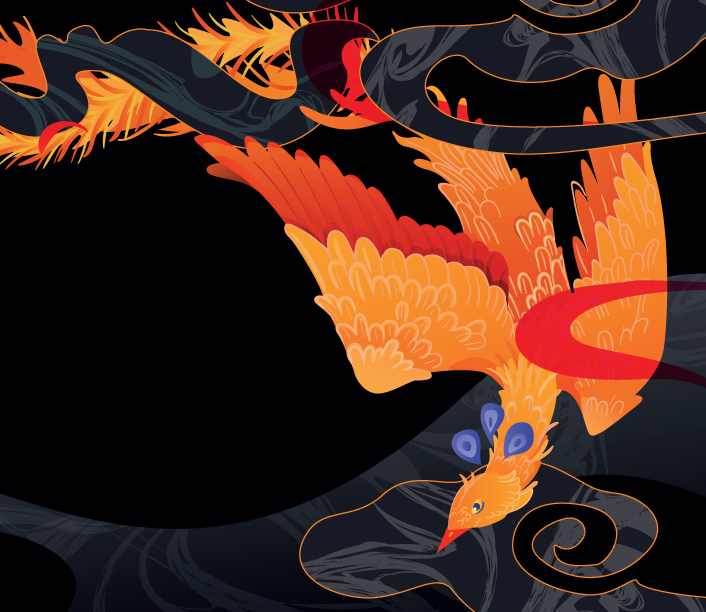 EBRU PROFI phoenix illustration detail